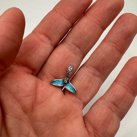 Genuine 925 Sterling Silver Whale / Mermaid Tail Charm - Picture 7 of 7